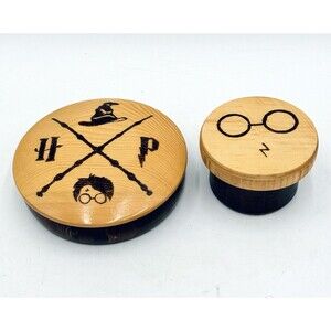 Set of 2 Different Harry Potter Wooden Wood Trinket Boxes with Lids Wood Box